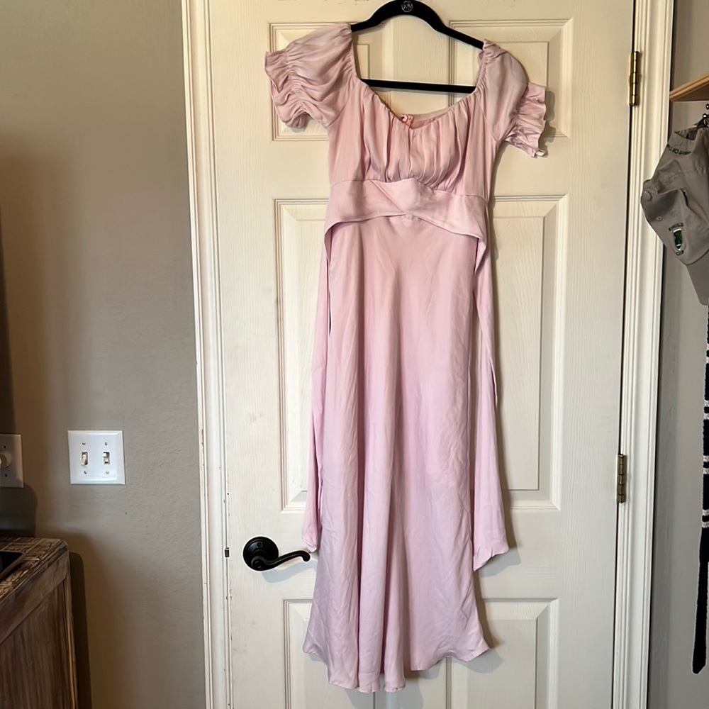 Baby pink bridesmaid // wedding dress